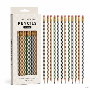 Checkered Pattern Pencil 12 Pack