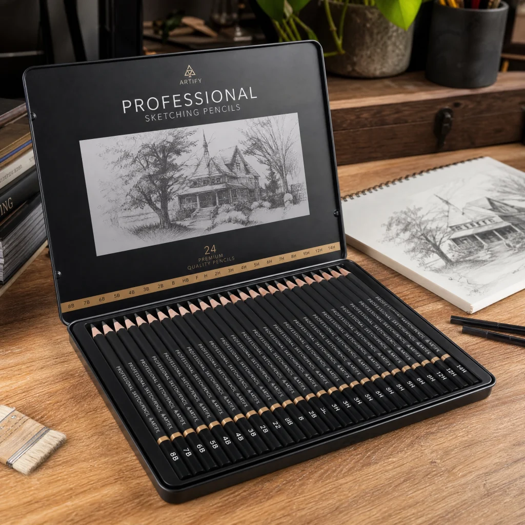 Professional Sketching Pencil Set 24 Grade