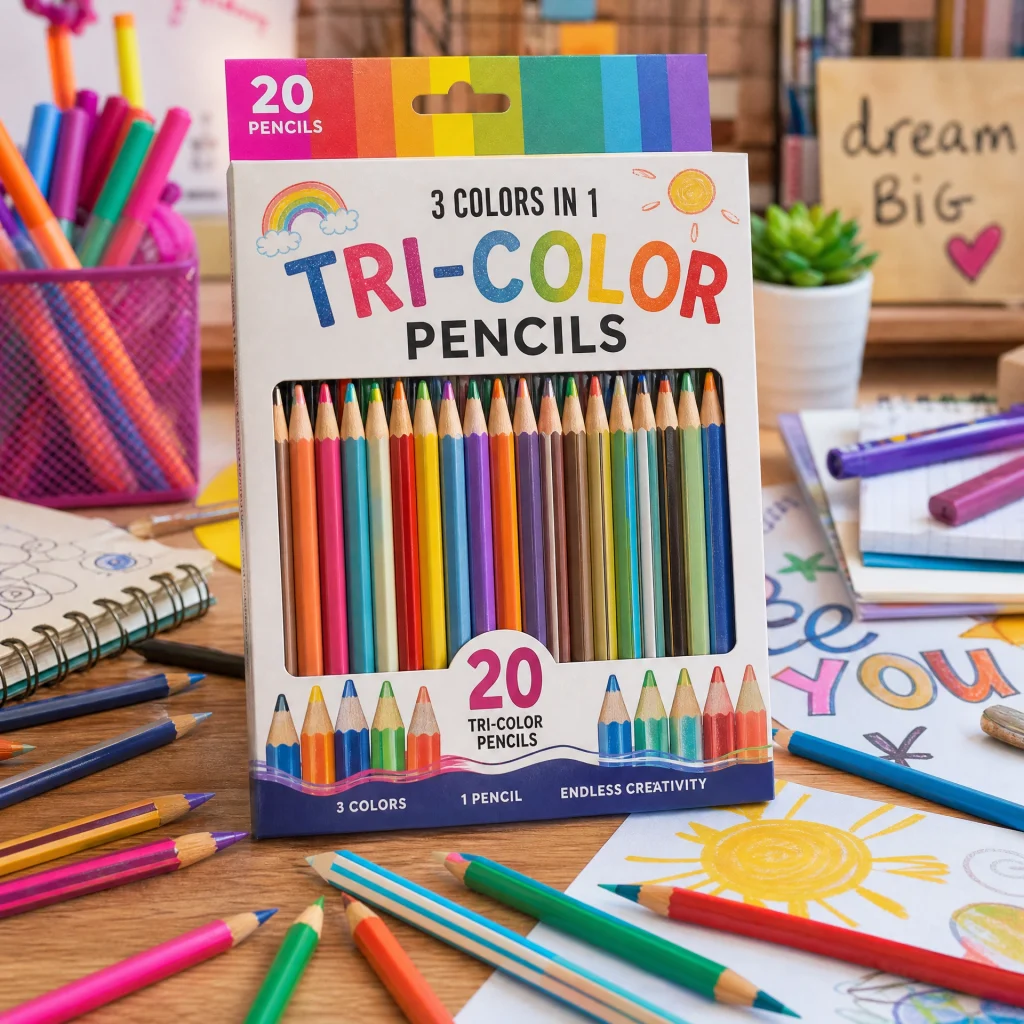 Tri-Color Pencil Set 20 Multicolor