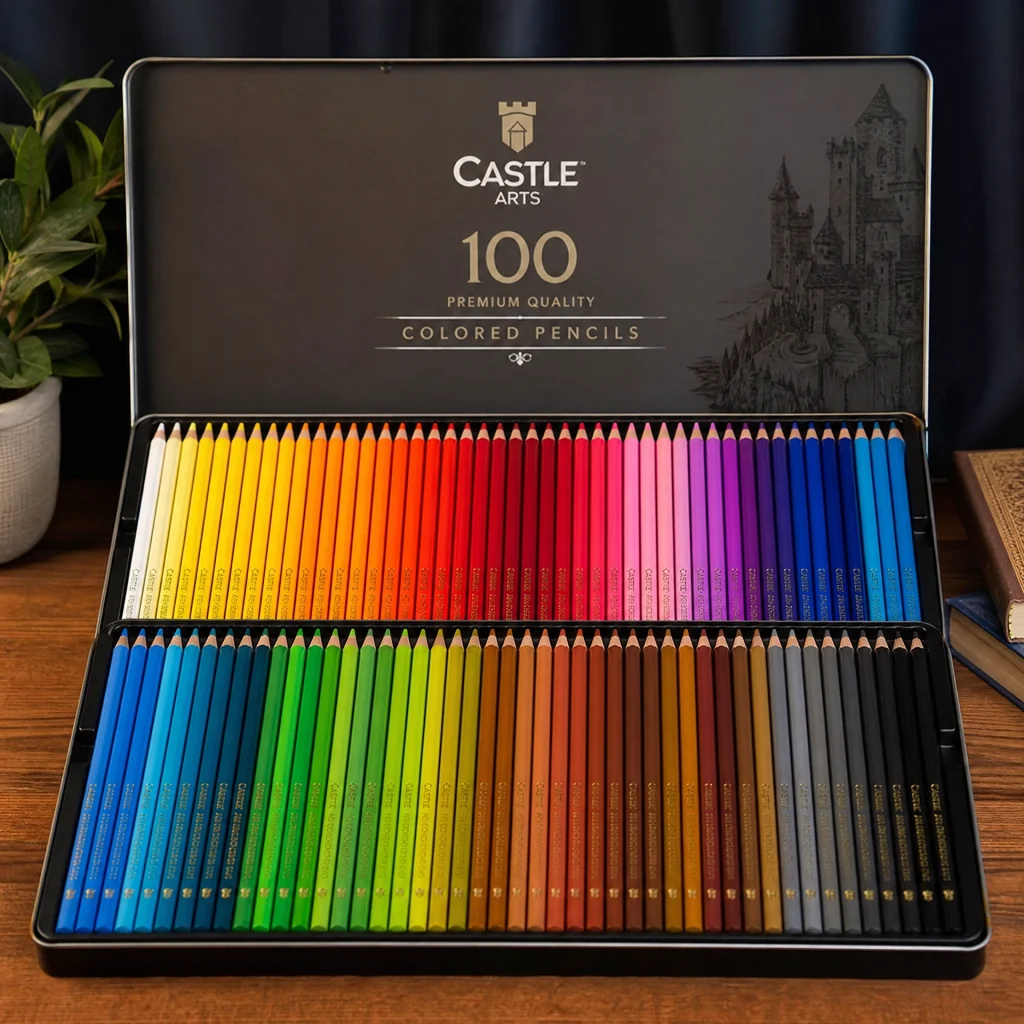 Colored Pencil Gift Set 100 Colors Premium Tin